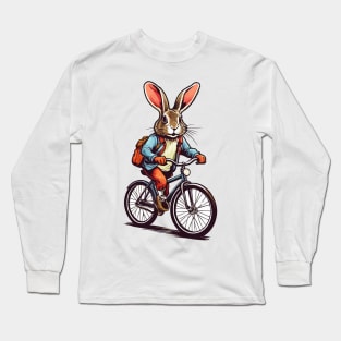 Rabbit on Bicycle Long Sleeve T-Shirt